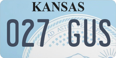 KS license plate 027GUS