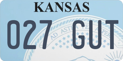 KS license plate 027GUT