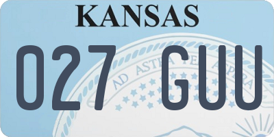 KS license plate 027GUU