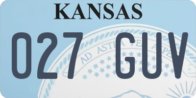 KS license plate 027GUV