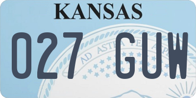 KS license plate 027GUW