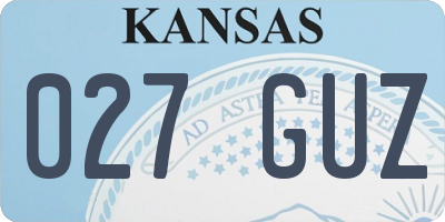 KS license plate 027GUZ