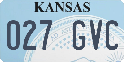 KS license plate 027GVC