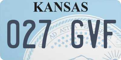 KS license plate 027GVF