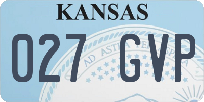 KS license plate 027GVP
