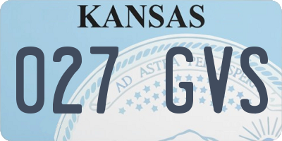 KS license plate 027GVS