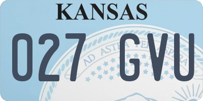 KS license plate 027GVU