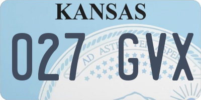 KS license plate 027GVX