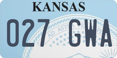 KS license plate 027GWA
