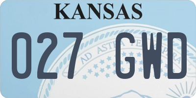 KS license plate 027GWD