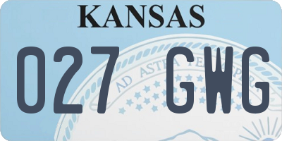 KS license plate 027GWG