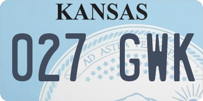 KS license plate 027GWK