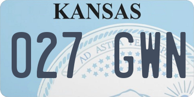 KS license plate 027GWN