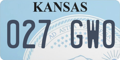 KS license plate 027GWO
