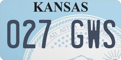 KS license plate 027GWS