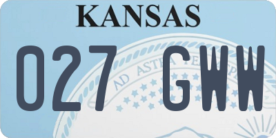KS license plate 027GWW