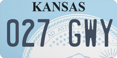 KS license plate 027GWY