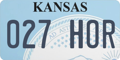 KS license plate 027HOR