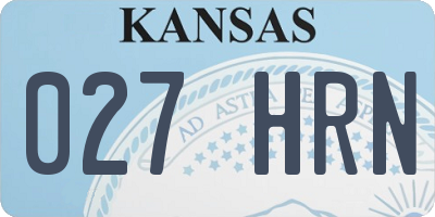 KS license plate 027HRN