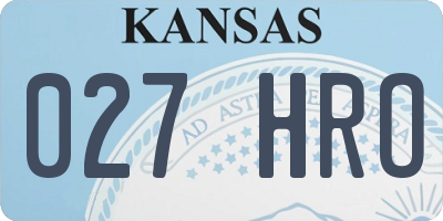 KS license plate 027HRO