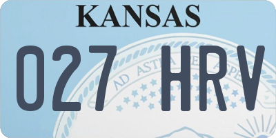 KS license plate 027HRV