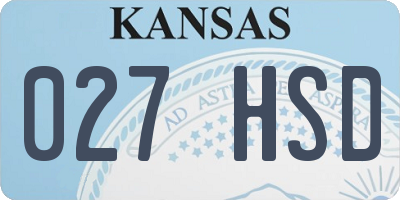 KS license plate 027HSD
