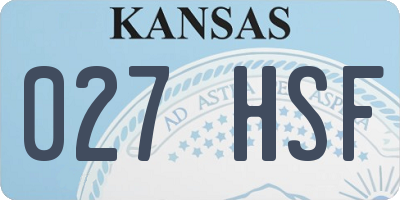 KS license plate 027HSF
