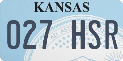 KS license plate 027HSR