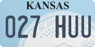 KS license plate 027HUU