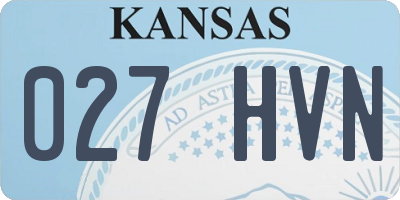 KS license plate 027HVN