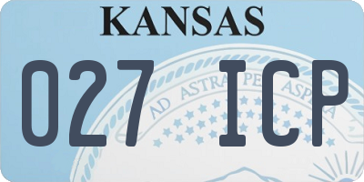 KS license plate 027ICP