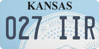 KS license plate 027IIR