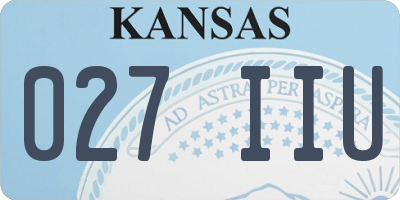 KS license plate 027IIU