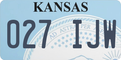 KS license plate 027IJW