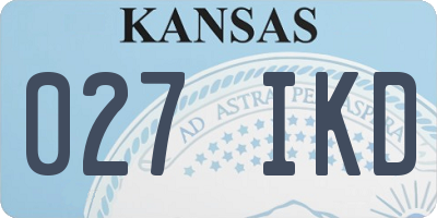 KS license plate 027IKD