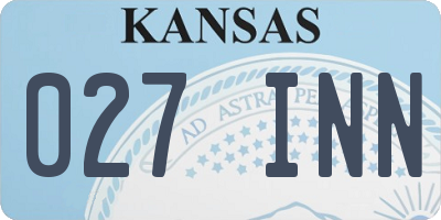 KS license plate 027INN
