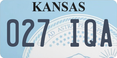 KS license plate 027IQA