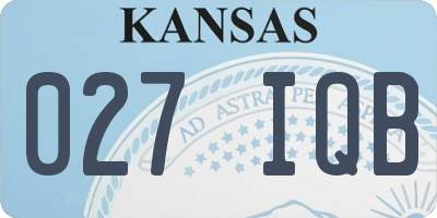 KS license plate 027IQB