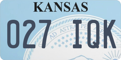 KS license plate 027IQK