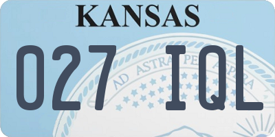 KS license plate 027IQL