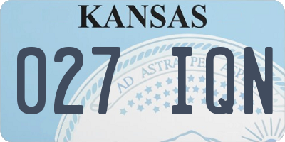 KS license plate 027IQN
