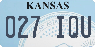 KS license plate 027IQU