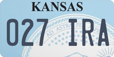 KS license plate 027IRA
