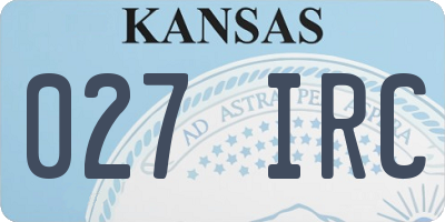 KS license plate 027IRC