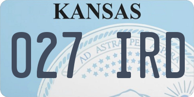 KS license plate 027IRD