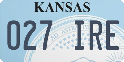 KS license plate 027IRE
