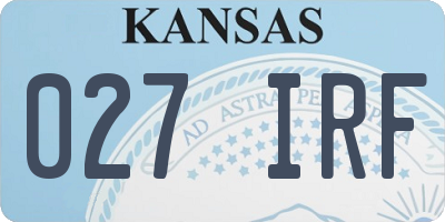 KS license plate 027IRF