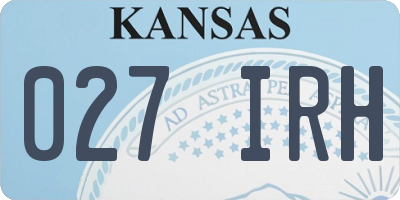 KS license plate 027IRH