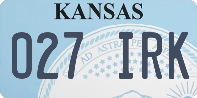 KS license plate 027IRK