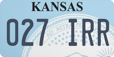 KS license plate 027IRR